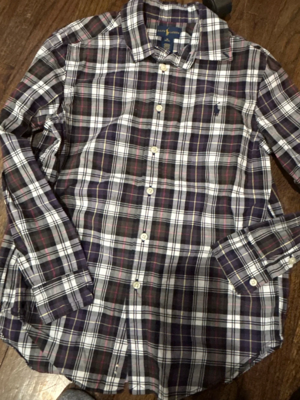 Ralph Lauren kids Plaid Button-Down Shirt size medium 10/12